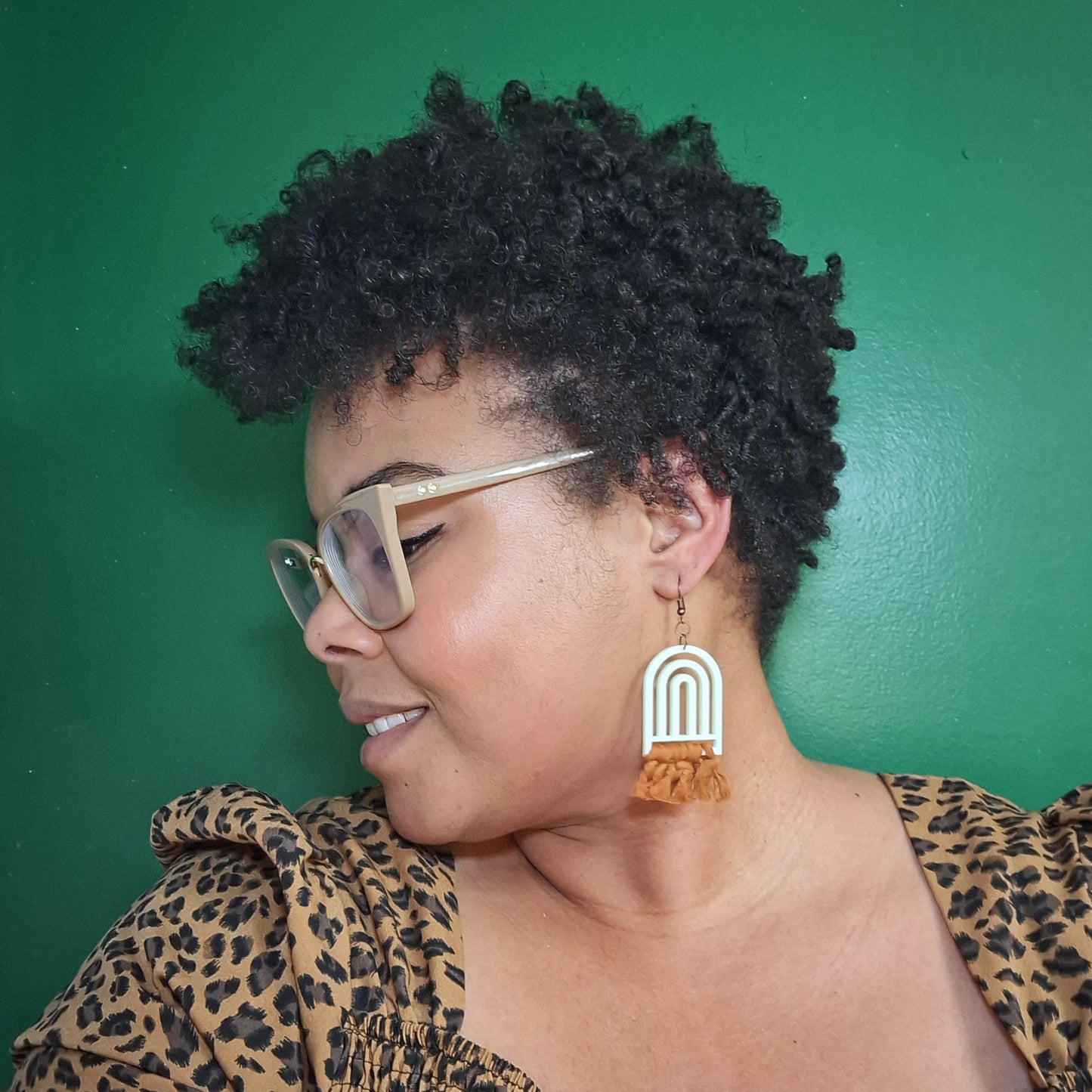Pastel Mint Green Arch Macrame Earrings- Vacation Inspired