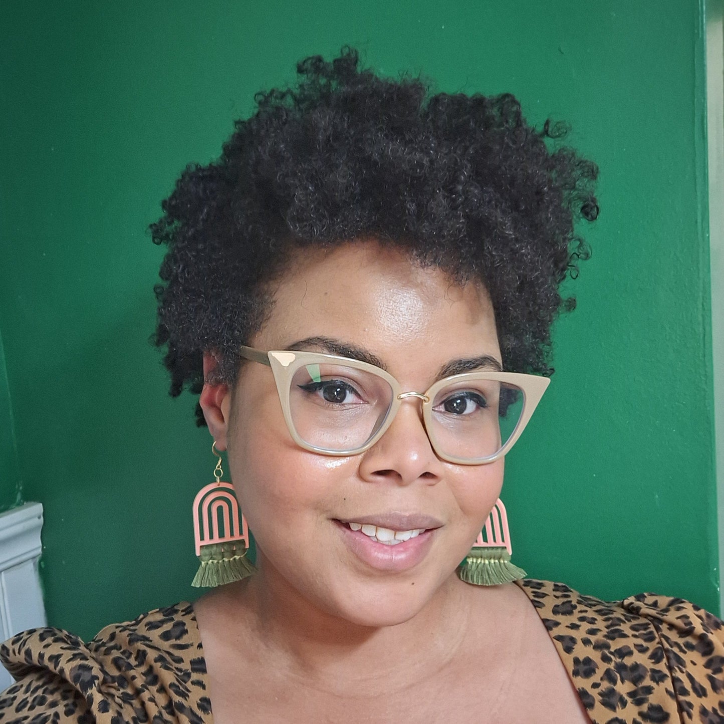 Melon & Olive Arch Macrame Earrings- Vacation Inspired