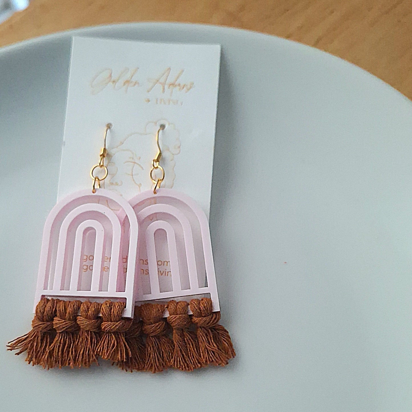 Lilac Arch Macrame Earrings- Vacation Inspired