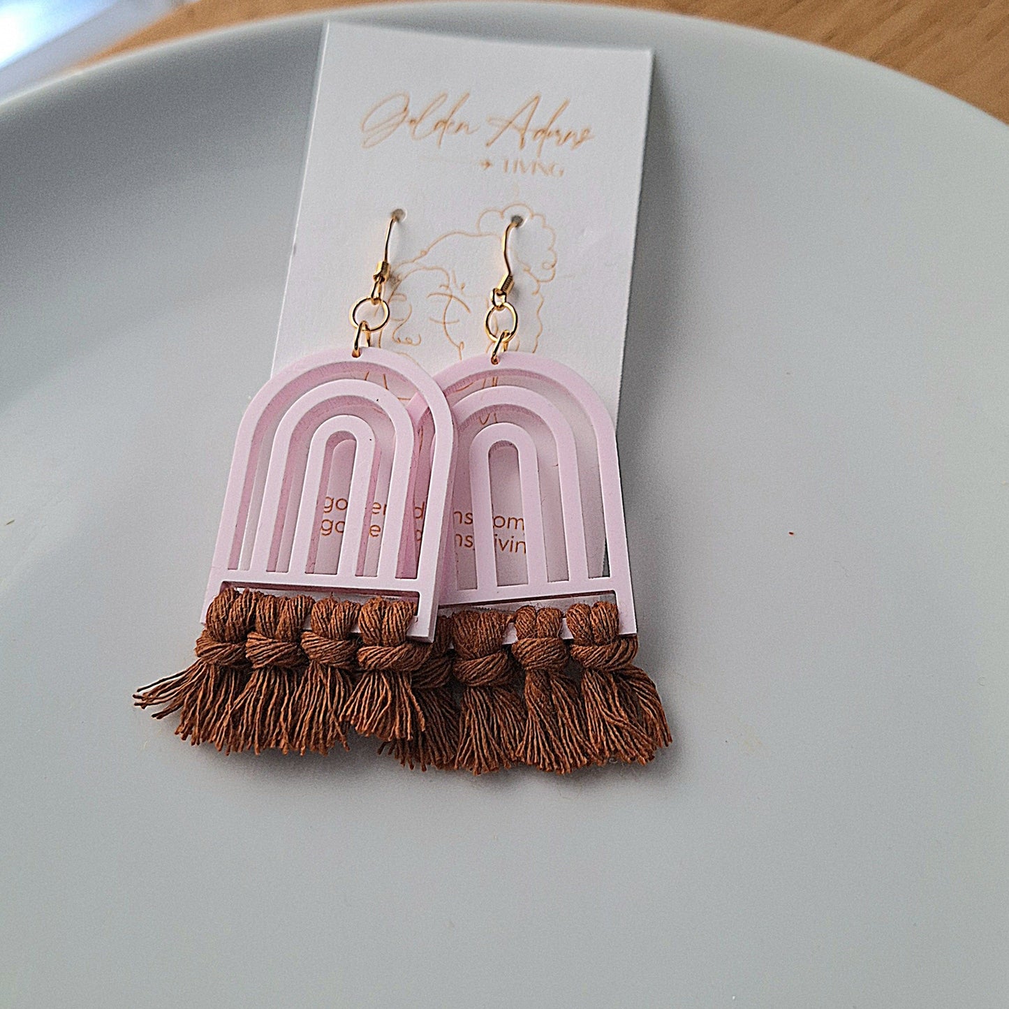 Lilac Arch Macrame Earrings- Vacation Inspired