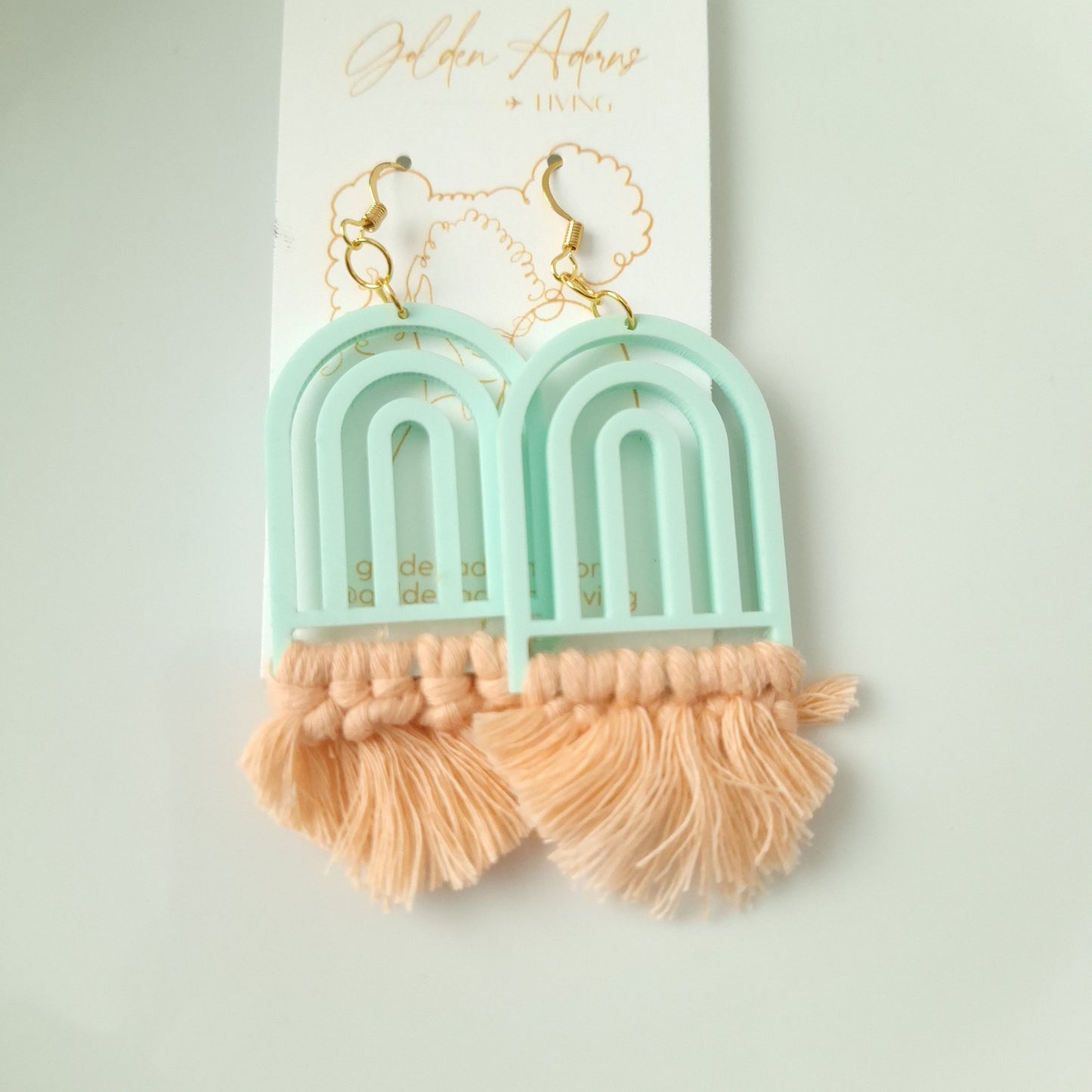 Light Blue & Pink Macrame Earrings- Vacation Inspired