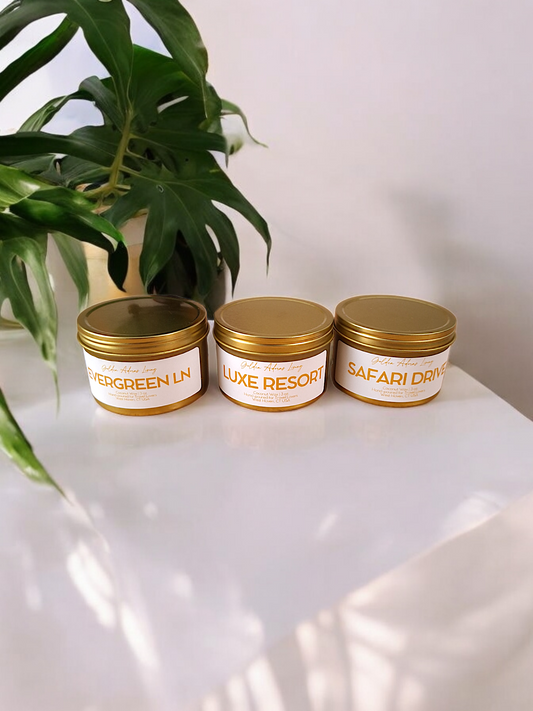 Mini Travel Candles- Gold Tin