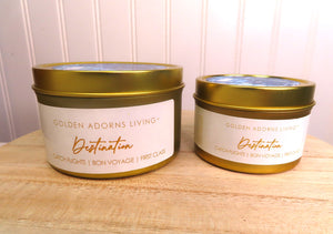 GOLD TRAVEL CANDLE TINS- 6 OZ.